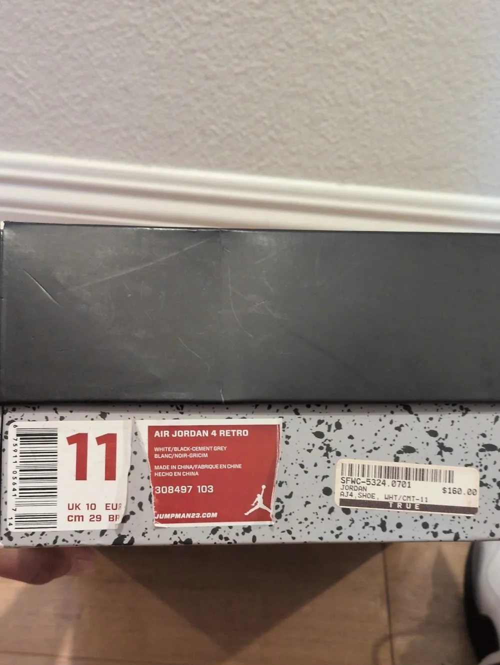 Air Jordan 4 Retro white Black Cement 2012  Men's Size 11 308497103